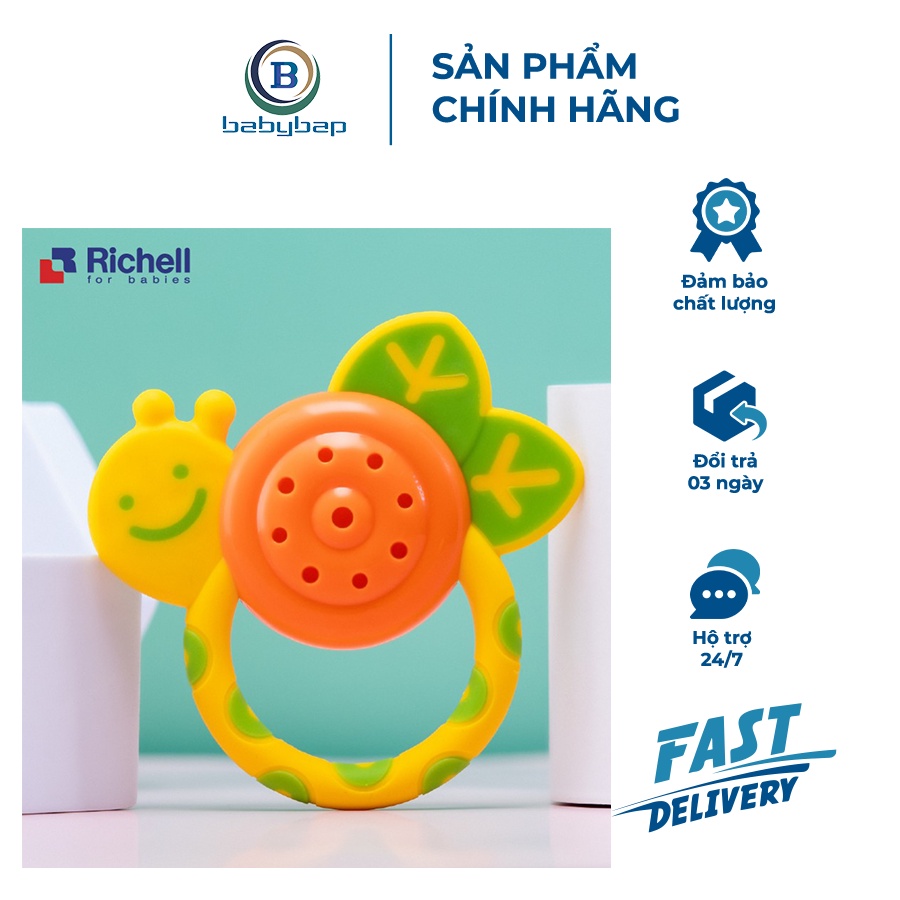 Xúc Xắc Gặm Nướu Ốc Sên Richell Phù Hợp Cho Bé Trên 5 Tháng