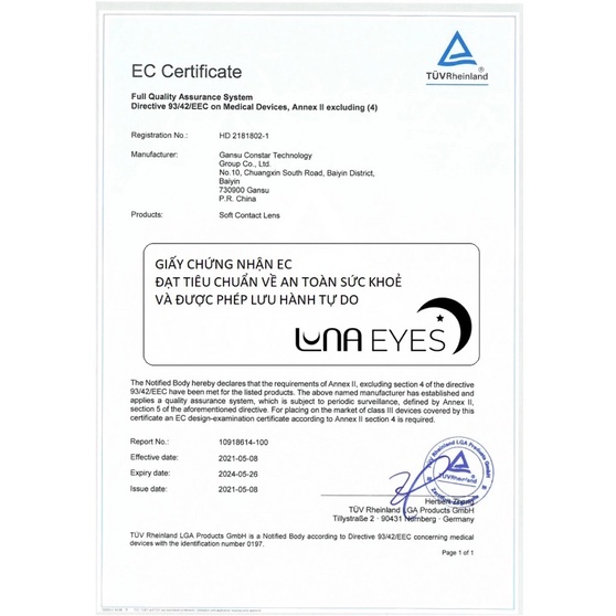 Lens mắt kính áp tròng màu xám MH5123/271có độ cận