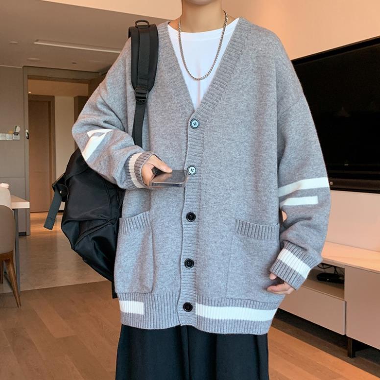 ORDER TB- Áo khoác cardigan cổ chữ v tay dài dáng rộng phong cách hàn quốc thời trang xuân thu dành cho nam