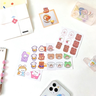 1 hình dán hình thỏ/gấu dễ thương trang trí nhật ký/sách ảnh