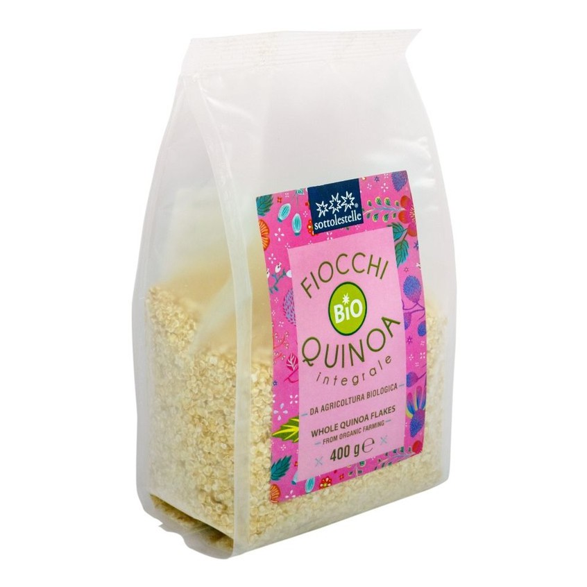 Diêm mạch nguyên cám hữu cơ cán dẹp Sotto 400g Organic Quinoa Flakes