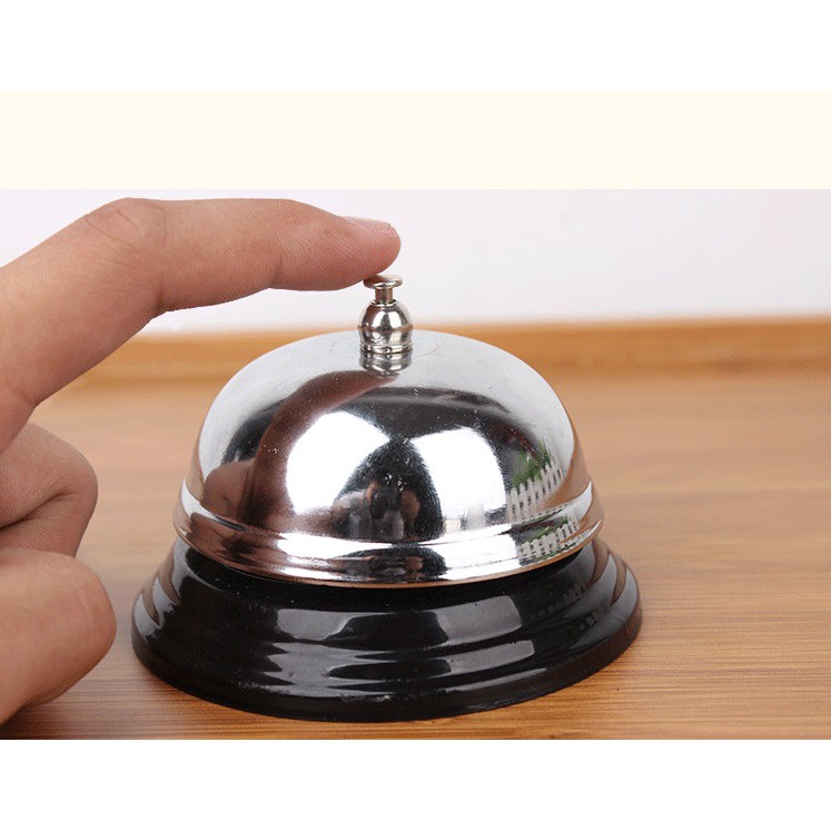 (KIM LOẠI 100%, ĐK 8.5CM) Chuông gọi phục vụ cơ học để bàn đường kính 8.5cm