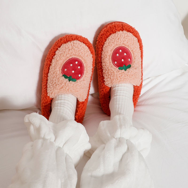 Dép bông đi trong nhà đế dày giữ ấm thiết kế mới đáng yêu phù hợp cho nữ