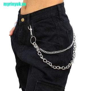 < Yuuk > Dây Xích Đeo Thắt Lưng Quần Jean Hai Lớp Phong Cách Punk Hiphop