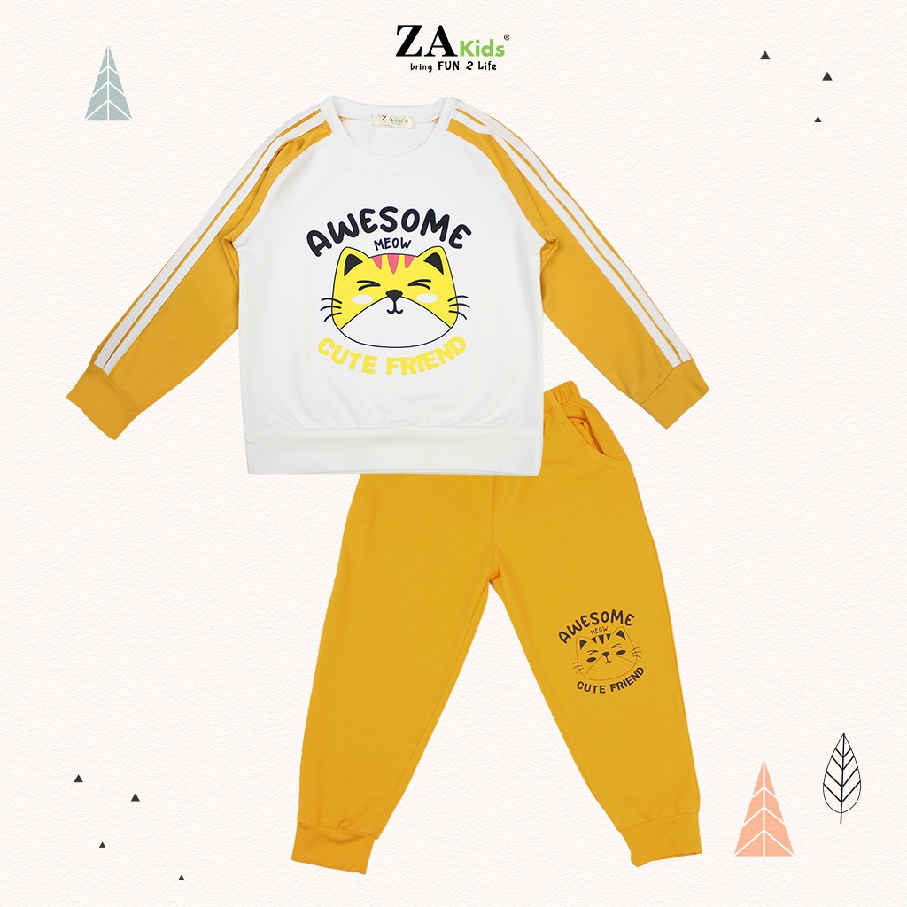 Bộ Quần Áo Thun Dài Tay Bé Gái (2-10 Tuổi) ZAKids ZA22033TD