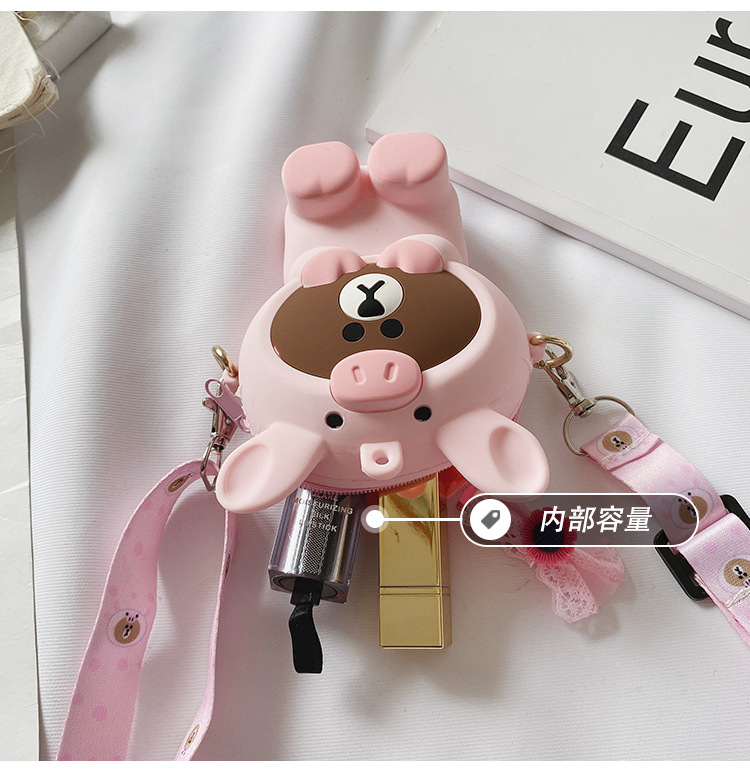 Doledo sẵn sàng cổ phiếu silicone hoạt hình ví tiền xu gấu nâu chip lớn 'n' dale túi đeo vai trẻ em túi đeo chéo túi lưu trữ túi đựng thẻ