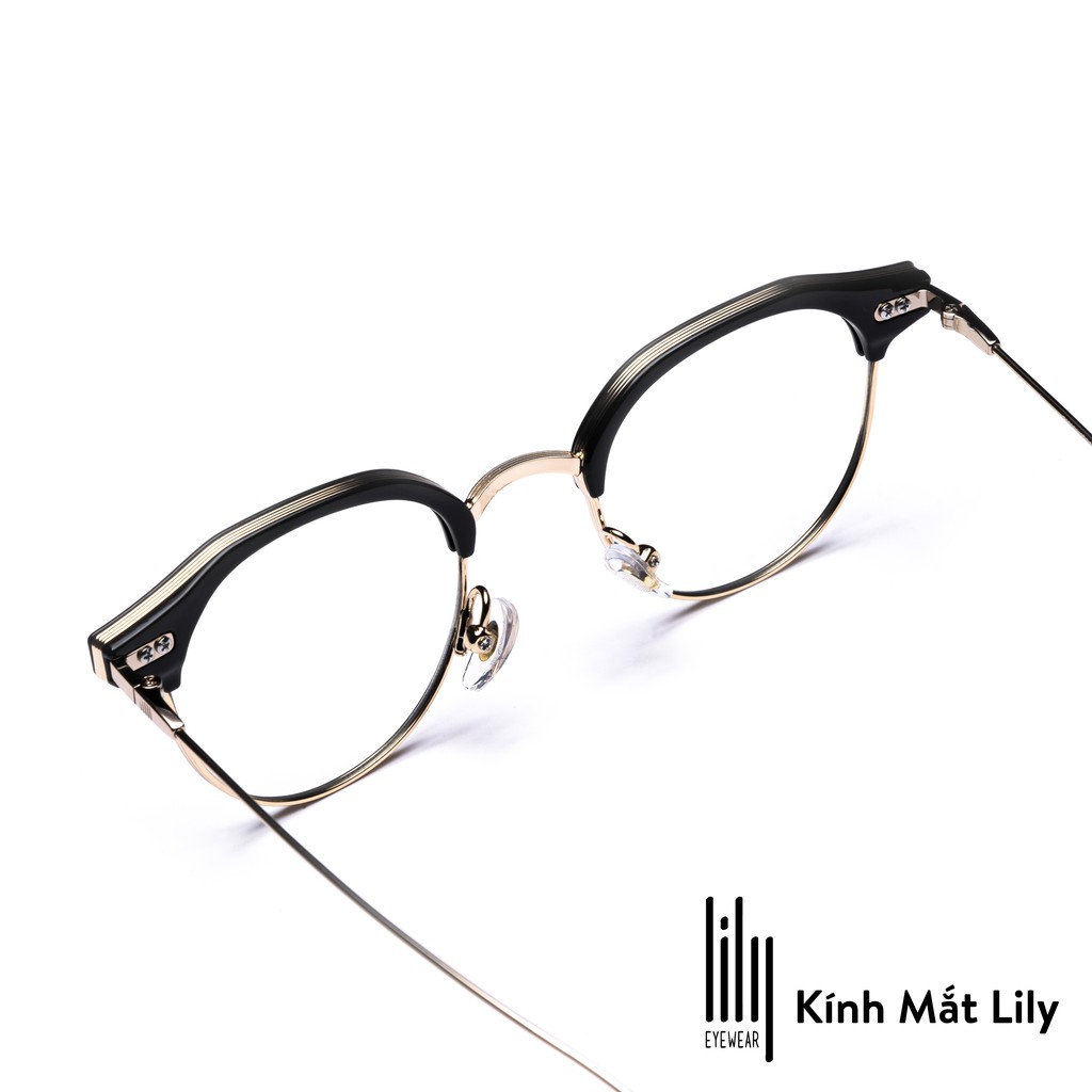 Gọng kính cận nam nữ Lily Eyewear mắt tròn kính kim loại thời trang hàn quốc - 22001 | BigBuy360 - bigbuy360.vn