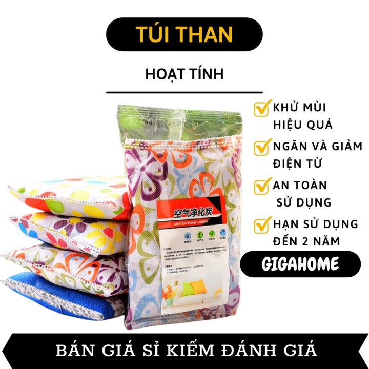 Gói Khử Mùi GIGAHOME Gói Than Tre Hoạt Tính Ngăn Nấm Mốc, Vi Khuẩn Ô Tô Tủ Lạnh 7032