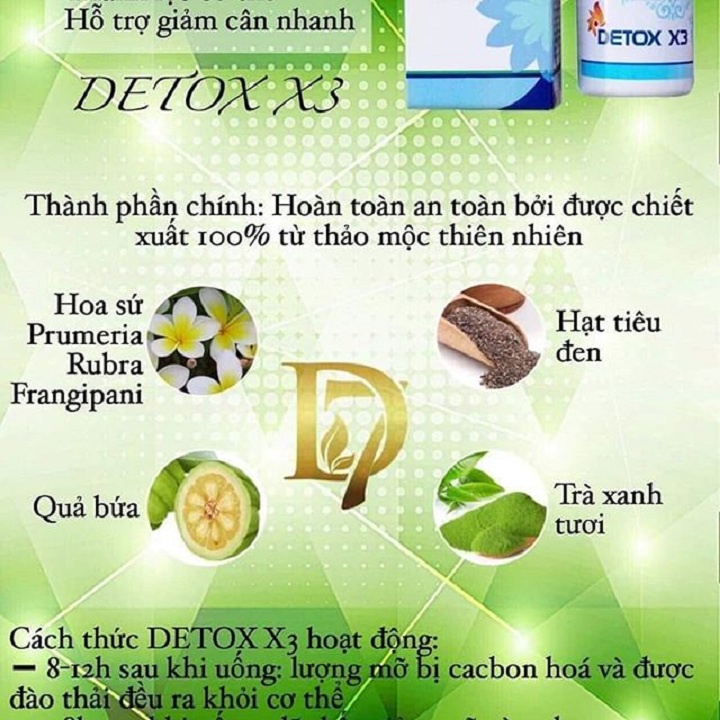 Detox X3 Giảm Béo Bụng chuyên dành cho các mẹ sau sinh (55-60 viên)