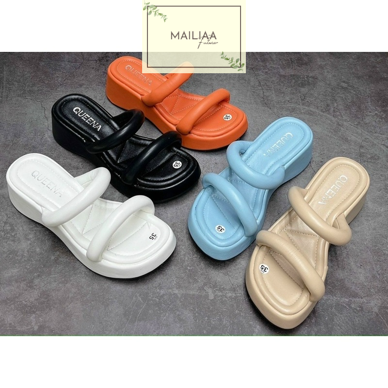 Dép đế xuồng 6 phân MAILIAA 2 quai tròn đế queena
