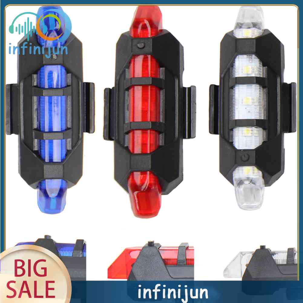 Đèn LED 5 Bóng Gắn Đuôi Xe Đạp Có Thể Sạc Lại Bằng Cổng USB