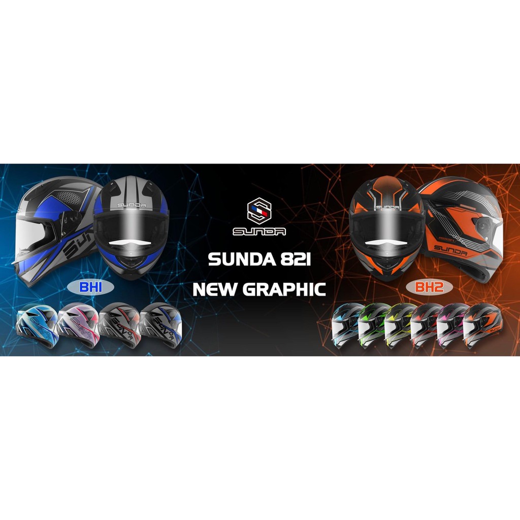 Mũ bảo hiểm fullface SUNDA 821 tem BH1