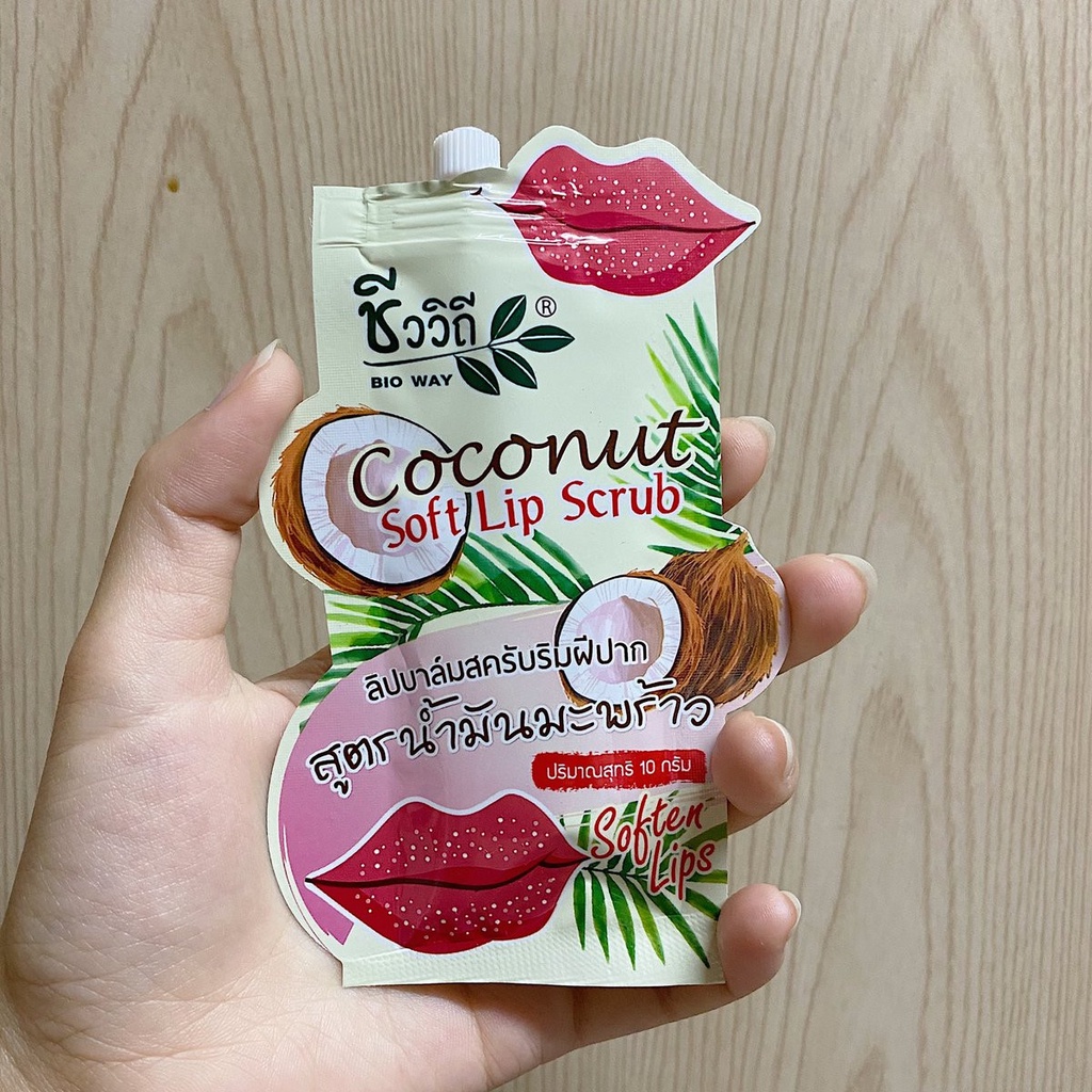 Tẩy tế bào chết môi Thái Lan Chivavithi Coconut Soft Lip Scrub 10g thành phần thiên nhiên