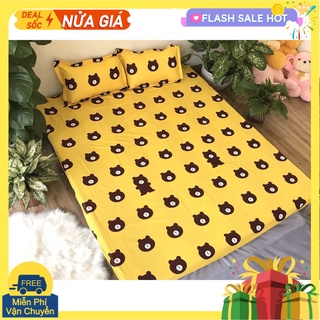 Bộ ga gối drap 1m8 cotton poly vikona mẫu a0019