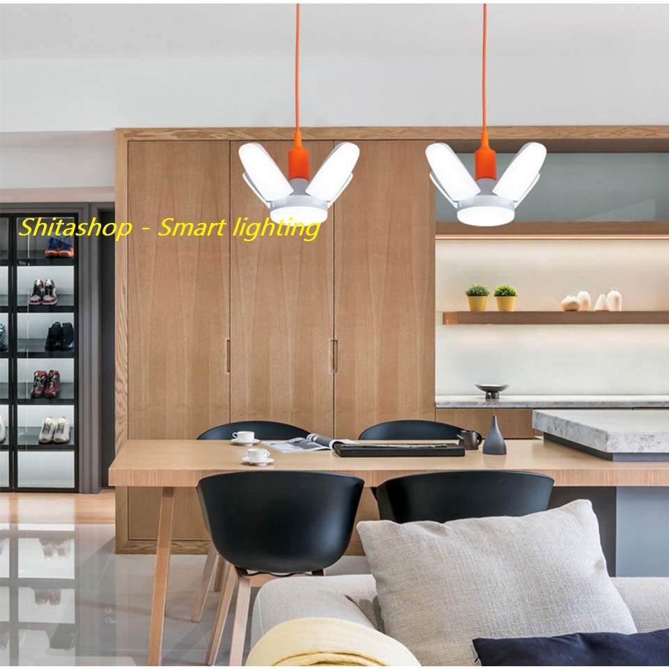 Đèn Led 4 cánh + 1 đèn trung tâm . Công suất 60W siêu sáng  Sử dụng chip led SND2835 độ sáng cao