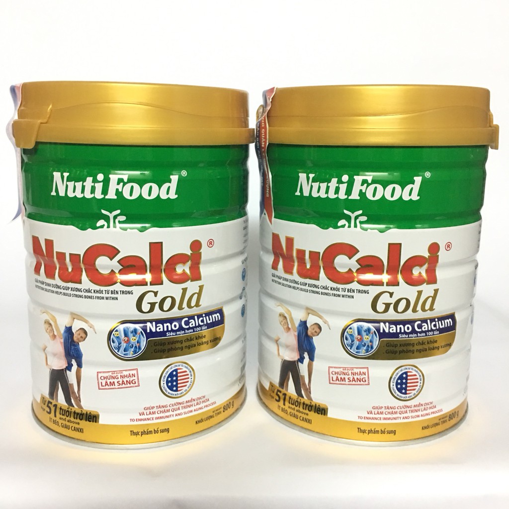 Sữa bột NuCalci Gold 900 Gr : Dinh dưỡng cho xương chắc khỏe ( từ 51 tuổi trở lên )