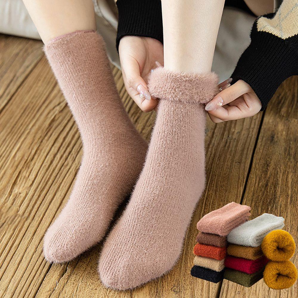 Vớ Nhung Lông Chồn Màu Sắc Đơn Giản Thoải Mái Cho Nữ