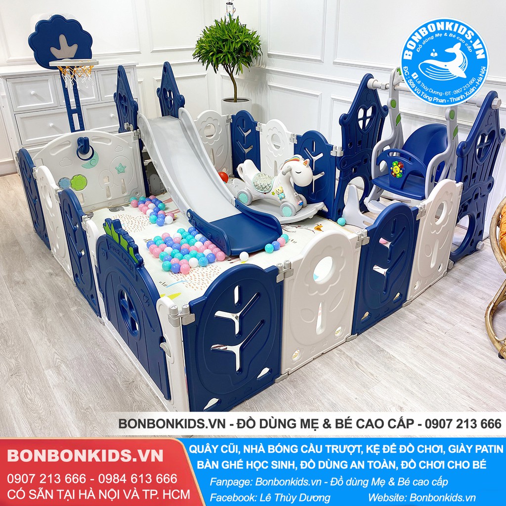 Combo Quây Full Set Baby-Cosi Quây lá gấp gọn - Nhà bóng cho bé