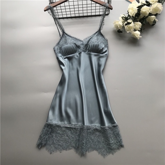 QQ5180 đầm ngủ hai dây phối ren | BigBuy360 - bigbuy360.vn