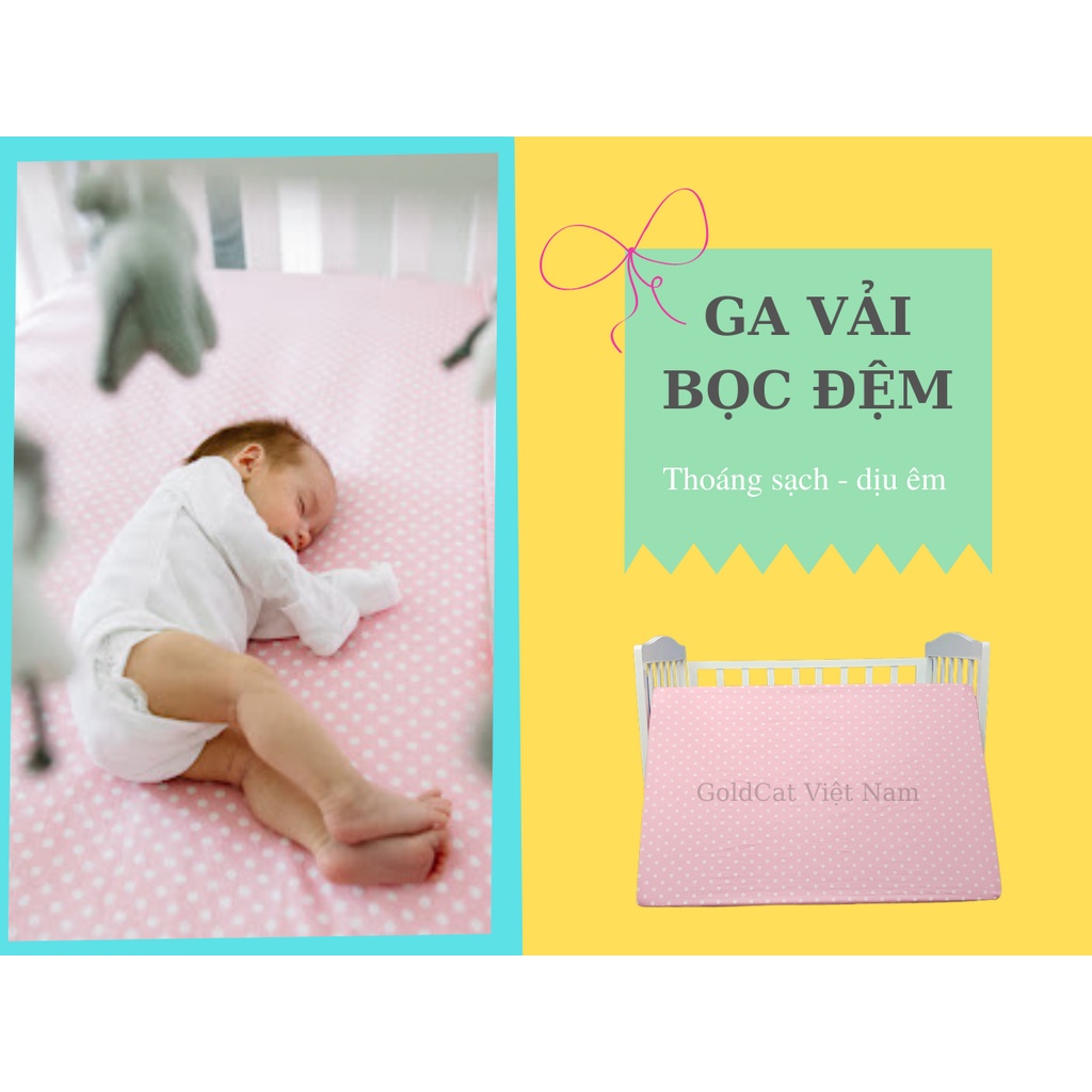 Ga Chun Bọc Đệm Cũi GOLDCAT G64Chất Liệu Cotton Mềm Mịn, Thiết Kế Ngộ Nghĩnh Nhiều Màu Sắc