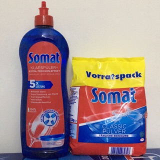 Bột rửa bát Somat + Nước làm bóng Somat 750 ml