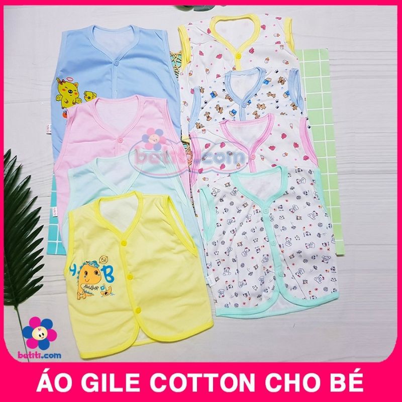 Áo Gile Sơ Sinh Chất Cotton 2 Lớp Cho Bé 3-10kg ( Nhiều Mẫu )