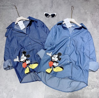 Sơmi micky denim ( ghi chú hoặc ib chọn sz )