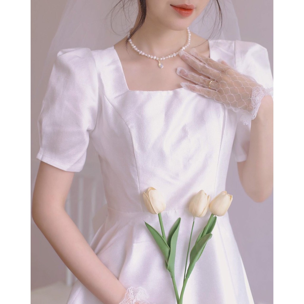 Đầm Dự Tiệc Cổ Vuông Nơ Lưng Ely Dress