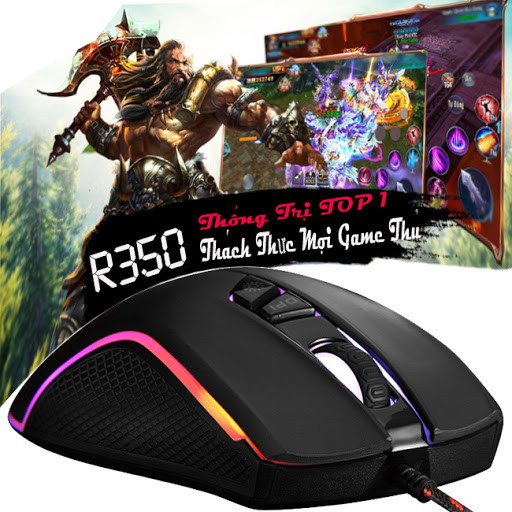 Chuột máy tính gaming RAINBOW-GEAR R350 USB Led RGB Cao cấp BH 12 tháng