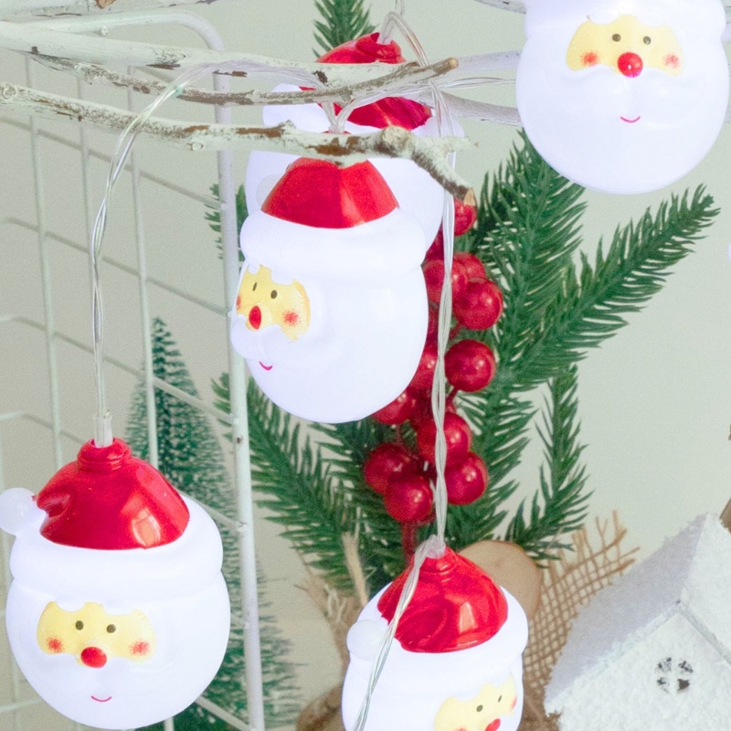 Dây Đèn LED 10 Bóng Hình Ông Già Noel Trang Trí Giáng Sinh