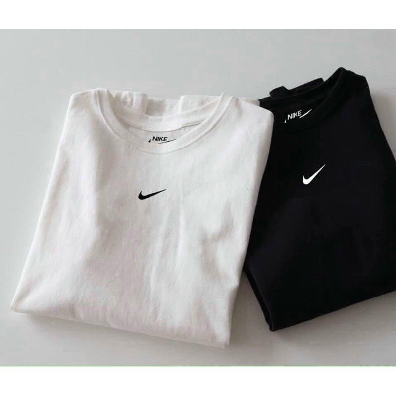 Áo thun Nike vải cotton thoáng mát logo thêu tick phẩy, áo phông nam nữ unisex form rộng tay lỡ phong cách ulzzang