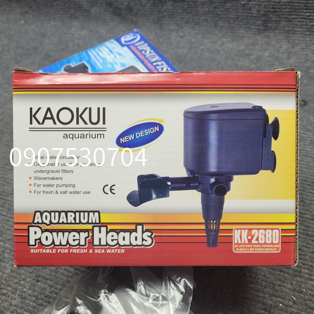 Máy bơm lọc nước hồ cá cảnh SOBO WP-2680 –Kaokui KK-2680  - Không Chổi Than - Chạy Liên Tục