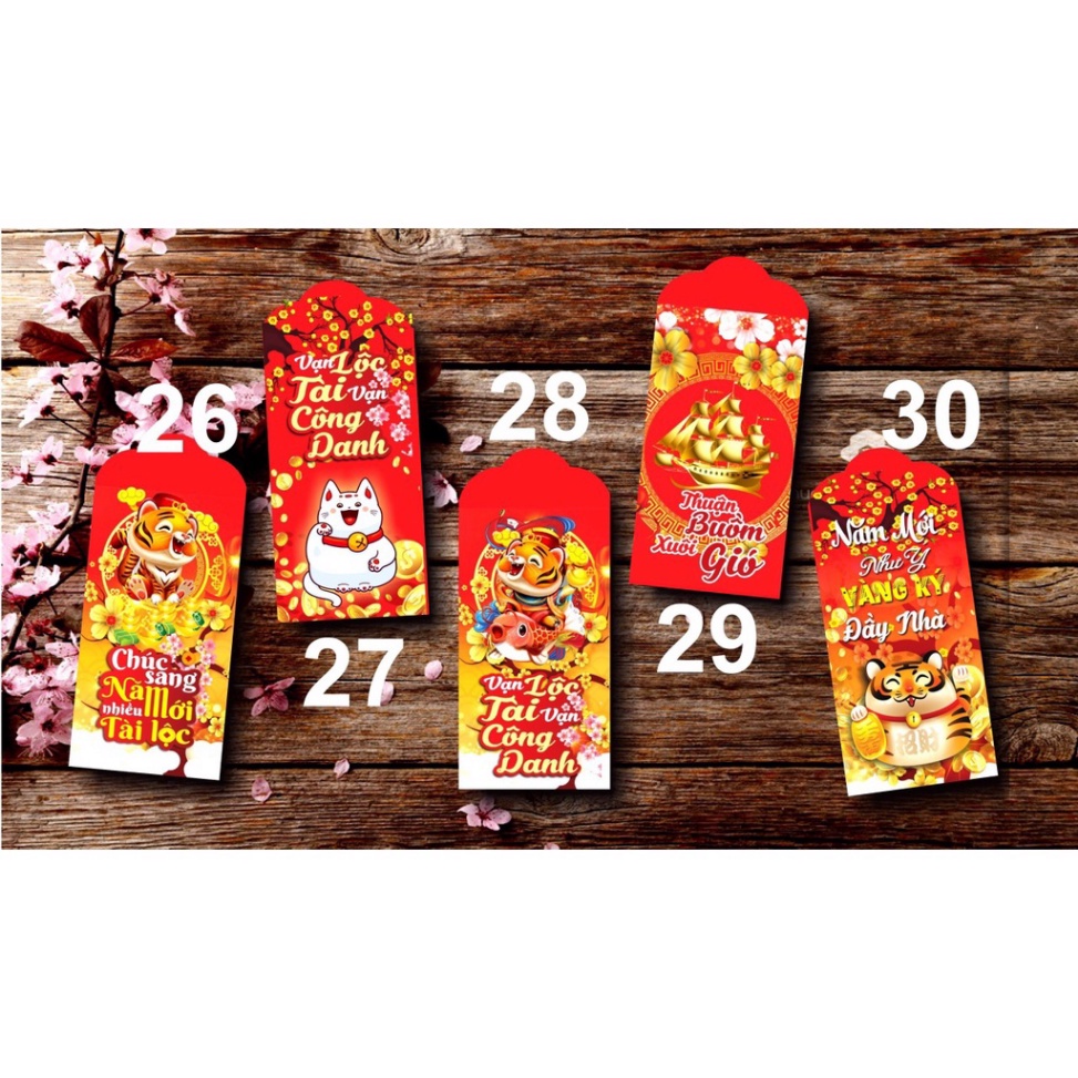 Lì Xì Tết 2022 Combo 200 Bao Lì Xì Tết 2022 Chất Lượng Cực Đẹp