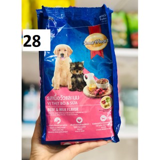 THỨC ĂN Hạt Khô Vị Thịt Bò Và Sữa Cho Chó Con Puppy SmartHeart 400G