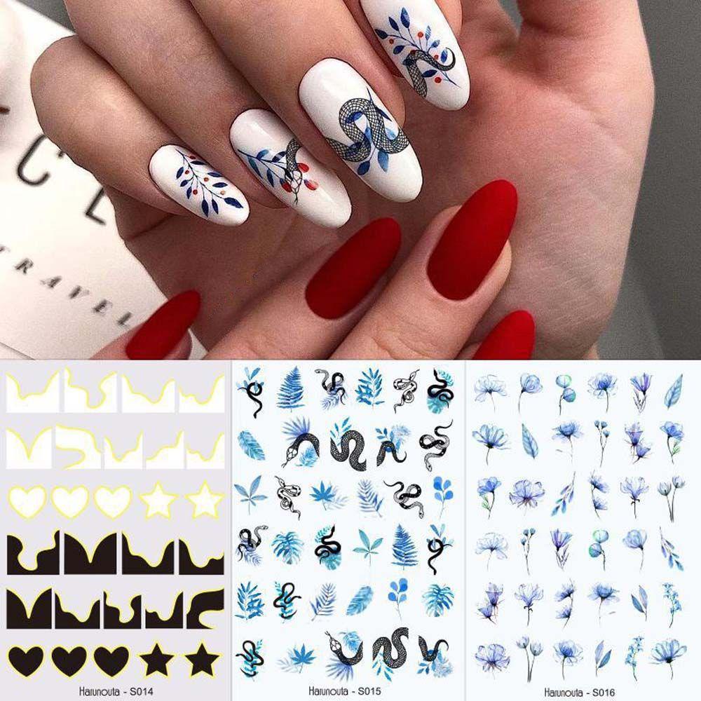 OCEANMAP Miếng Dán Trang Trí Móng Tay 3D Hình Cô Gái Thời Trang DIY