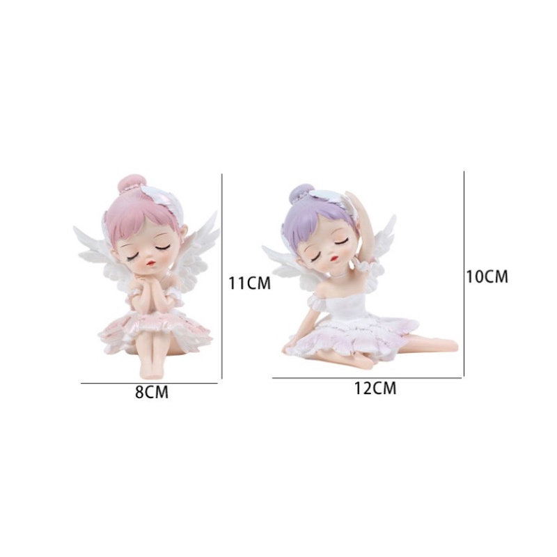 Bộ Phụ Kiện Trang Trí Bánh Kem Sinh Nhật Hình Cô Gái Múa Bale Dễ Thương