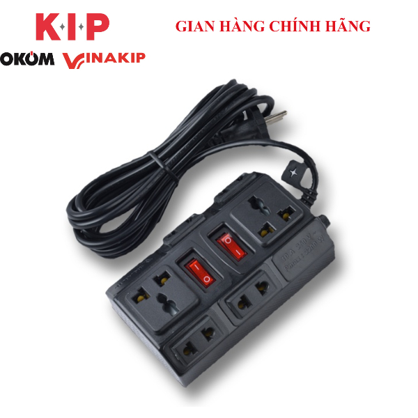 Ổ cắm VINAKIP 6 ngả liền dây ĐN/K2-10A ổ cắm ngũ giác tích hợp 3 mét 5 mét