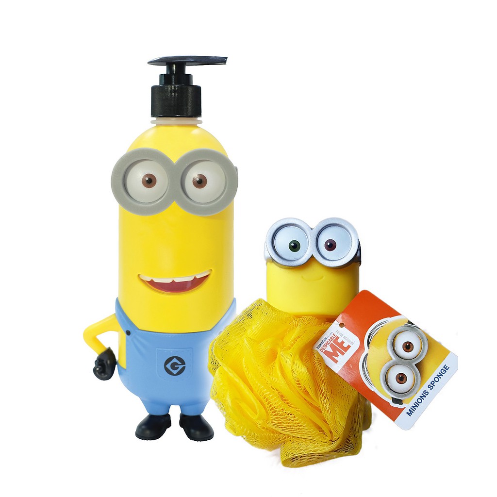 Combo Sữa Tắm Trắng Da Hương Dâu Tây + Bông tắm Minion( MADELYN MINIONS BOOSTER BATH AND SHOWER STRAWBERRY ANGEL) 400ml