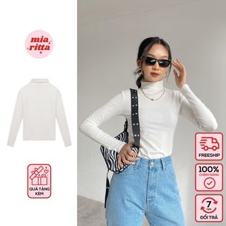 Áo thun len body dài tay cổ cao giữ nhiệt Mia Ritta A2006