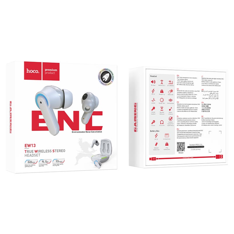 Tai nghe bluetooth Hoco EW13 tai nghe gaming độ trễ thấp nhét tai không dây công nghệ TWS cản tiếng ồn ENC BH 12 tháng
