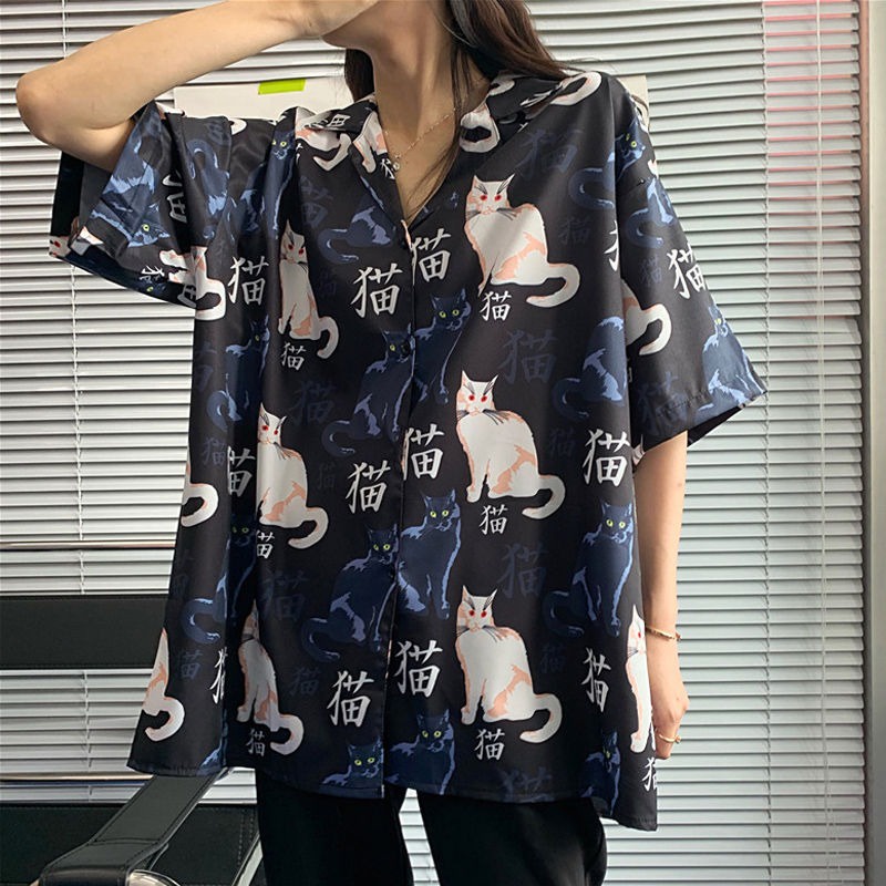 Áo sơ mi ZHELIHANGFEI tay ngắn dáng rộng phong cách cổ điển thời trang mùa hè 2022 cho nữ