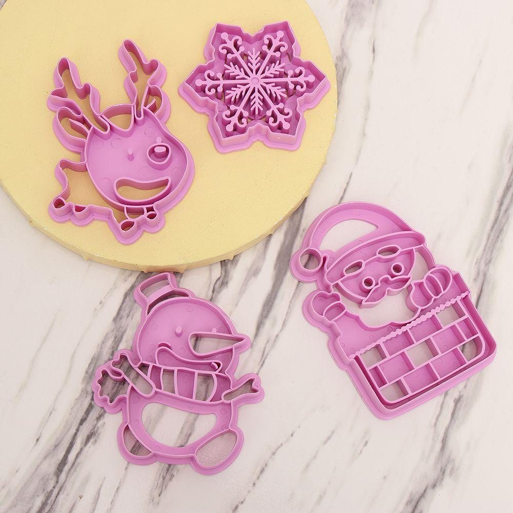 KUNHEV Set 4 Khuôn Làm Bánh Quy Hình Ông Già Noel
