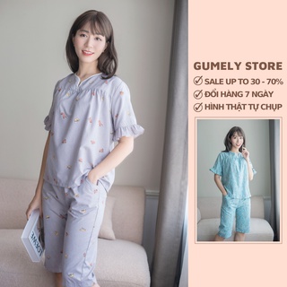 Đồ bộ lửng mặc nhà nữ đẹp cao cấp đi ngủ, dạo phố kiểu Hàn dễ thương hoa nhí V6344 ViAnh Gumely Store