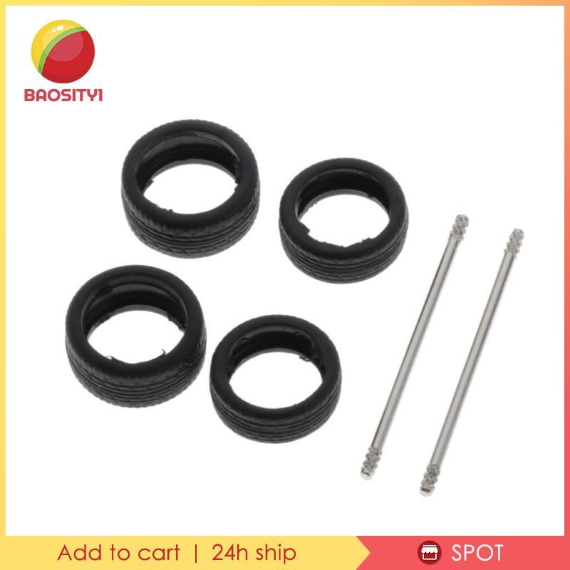 Bộ 4 Bánh Xe Cao Su Tỉ Lệ 1:64 Cho Tomica Hotwheels