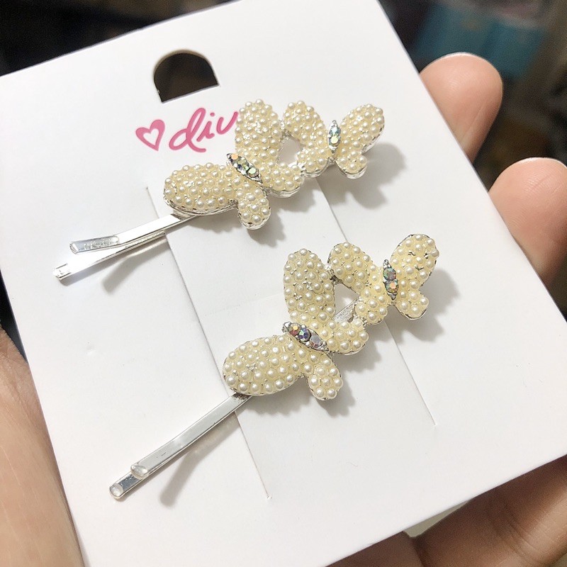 Set 2 cặp kẹp tóc xuất dư Diva Butterfly xuất dư giá tag 11€