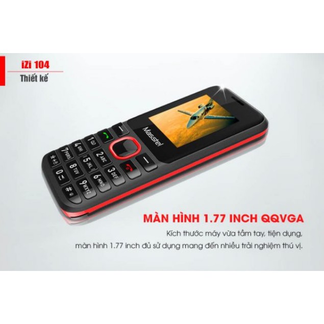 Điện thoại di dộng masstel IZI 104 - chữ to - 2 sim