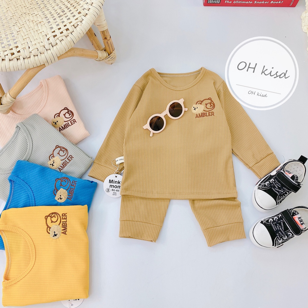 Bộ Dài Tay Gân Tăm Lạnh cho Bé Trai, Bé Gái Từ 6-17kg