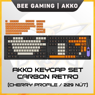 Bộ keycap AKKO Carbon Retro (Chất liệu PBT Double Shot, Cherry Profile, 229 nút)