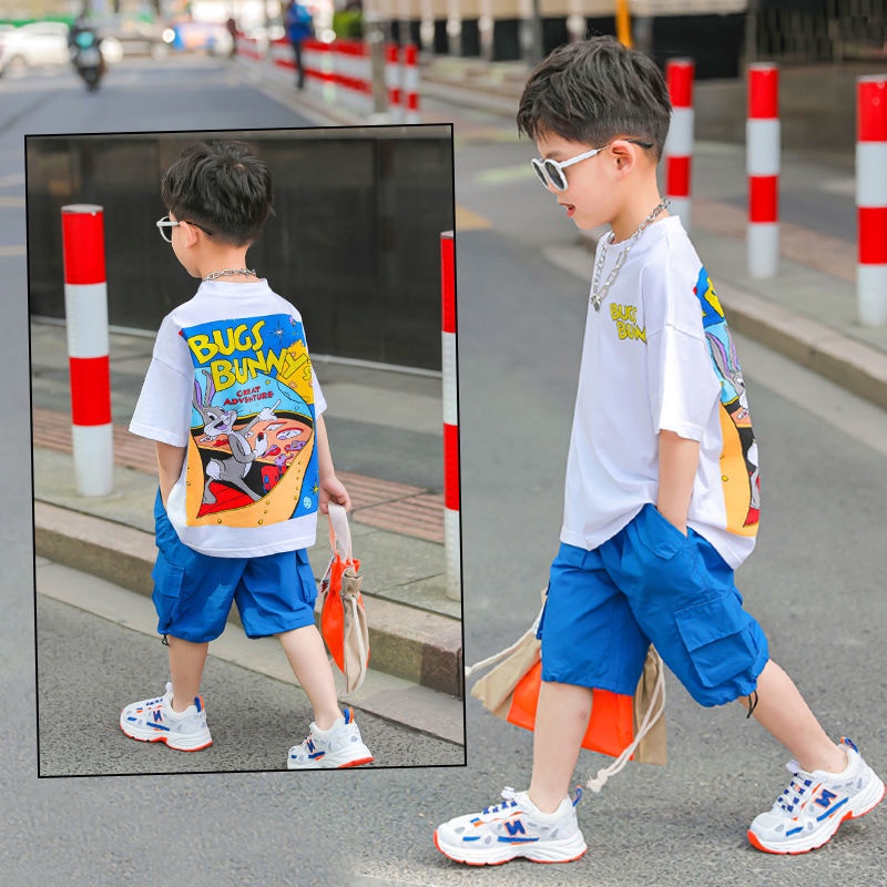 Bộ Quần Áo Thun Ngắn Tay Thời Trang Mùa Hè Hàn Quốc Dành Cho Bé Trai 2022