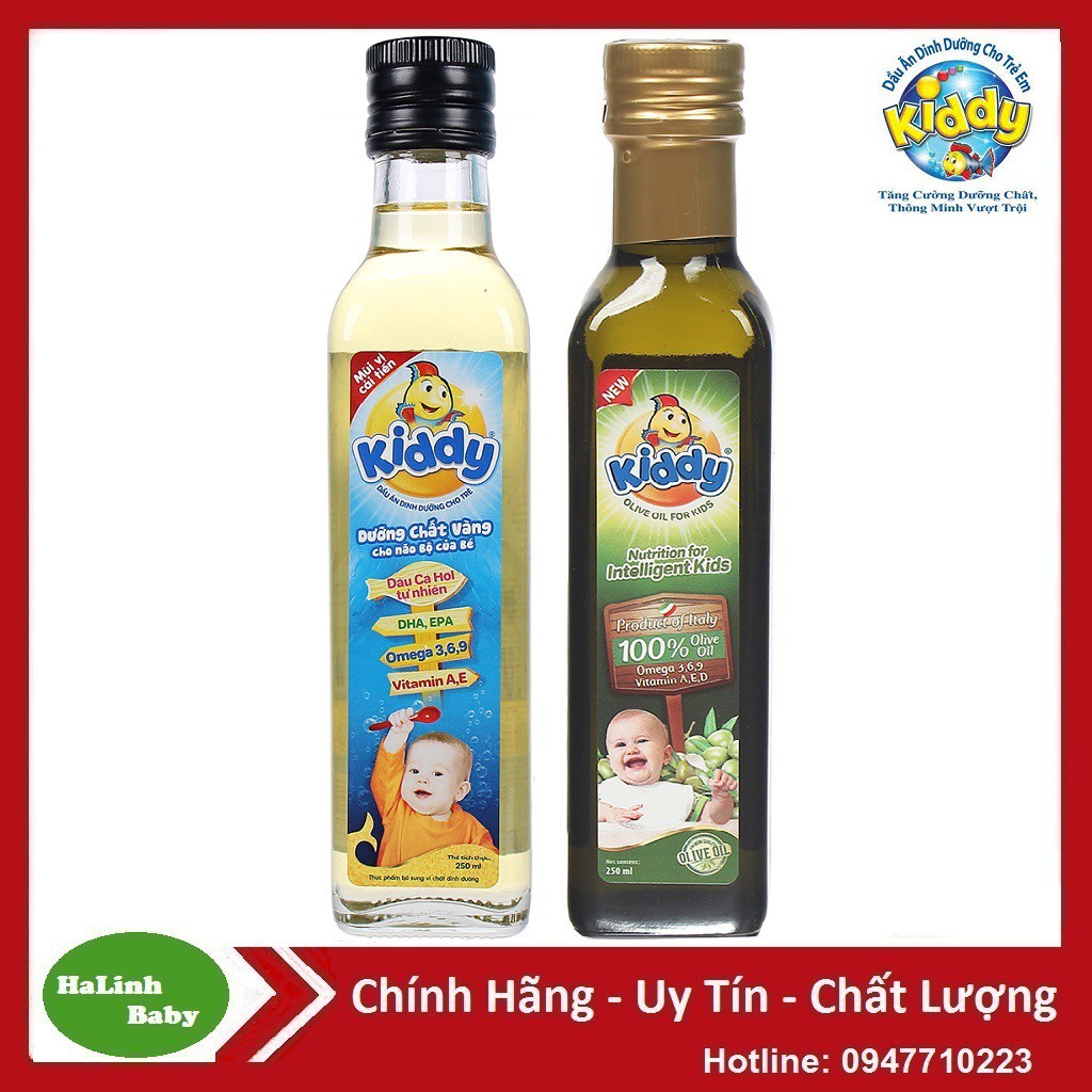 Dầu ăn Kiddy Oliu + Cá Hồi (250ml)_